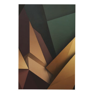 Deep Abstract Geometry Wood Wall Art