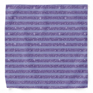 Deep Amethyst Glitter Style Horizontal Stripes Bandana
