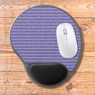 Deep Amethyst Glitter Style Horizontal Stripes  Gel Mouse Pad