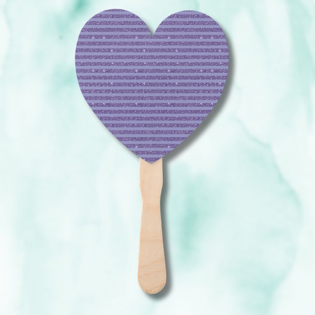 Deep Amethyst Glitter Style Horizontal Stripes  Hand Fan (Creator Uploaded)