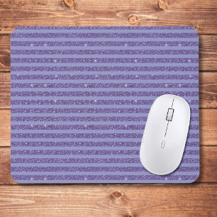 Deep Amethyst Glitter Style Horizontal Stripes  Mouse Pad