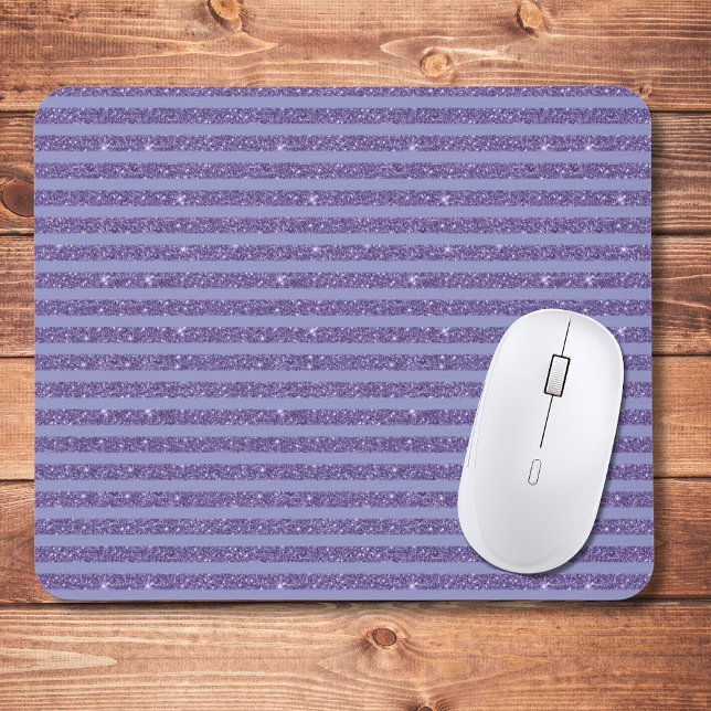 Deep Amethyst Glitter Style Horizontal Stripes  Mouse Pad (Creator Uploaded)