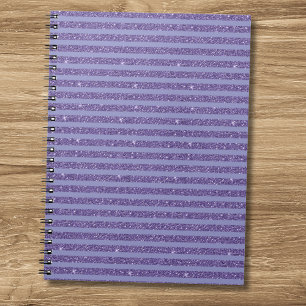 Deep Amethyst Glitter Style Horizontal Stripes  Notebook