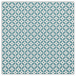 Deep Aqua and White Geometric Pattern Shippo Fabric