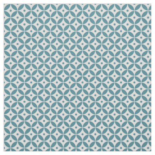 Deep Aqua and White Geometric Pattern Shippo Fabric