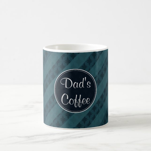 Deep Aqua Navy Blue Attractive Classy Pattern Coffee Mug (Center)