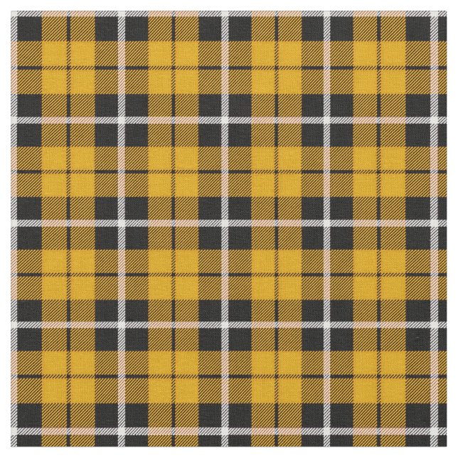 Deep Autumn Gold yellow white/black stripe Fabric (Close Up)