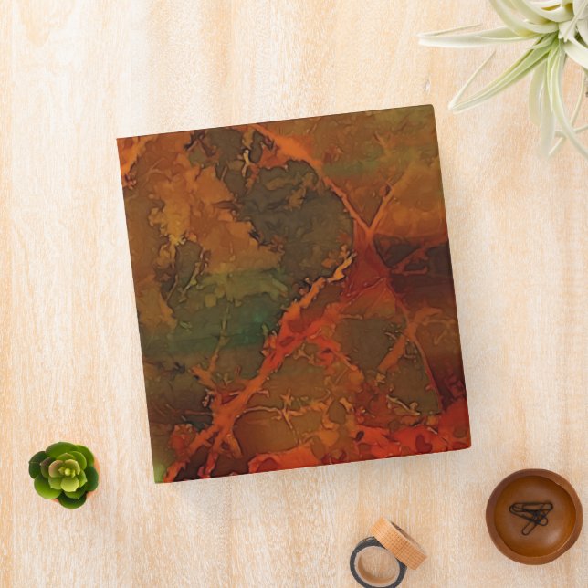 Deep Autumn Rich Earthy Abstract Fall 3 Ring Binder (In Situ)