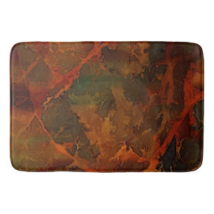 Deep Autumn Rich Earthy Abstract Fall Bath Mat