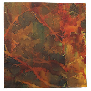 Deep Autumn Rich Earthy Abstract Fall Cloth Napkin