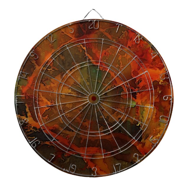 Deep Autumn Rich Earthy Abstract Fall Dart Board (Front)