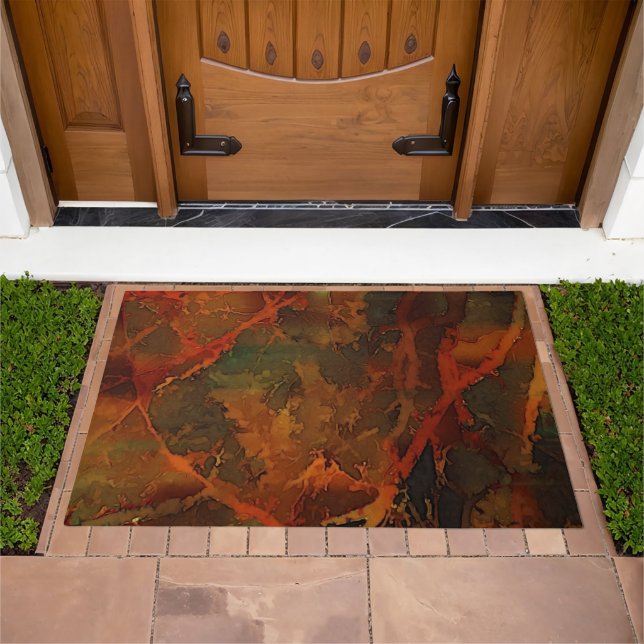 Deep Autumn Rich Earthy Abstract Fall Doormat (Outdoor)