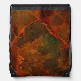 Deep Autumn Rich Earthy Abstract Fall Drawstring Bag