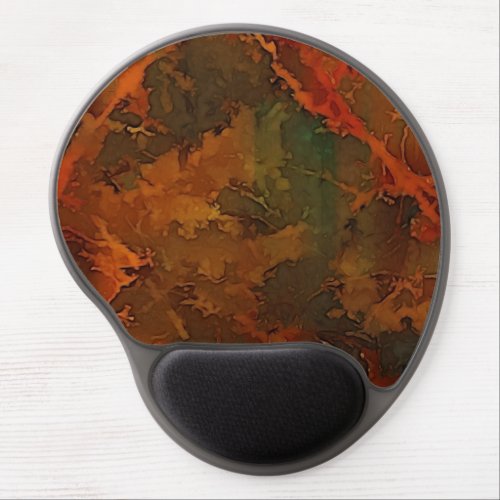 Deep Autumn Rich Earthy Abstract Fall Gel Mouse Pad