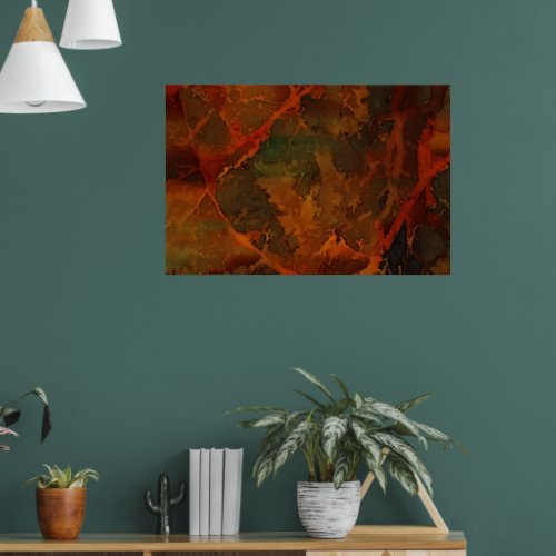 Deep Autumn Rich Earthy Abstract Fall Poster