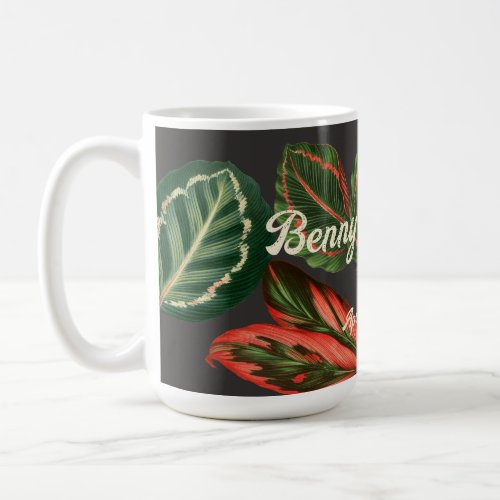 Deep Biophilic Botanical Tropical Leaves Coffee Mug