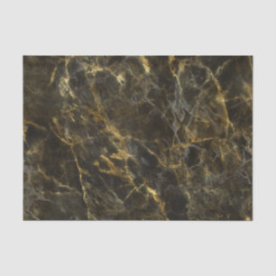 Deep Black & Gold Marble Tissue Paper