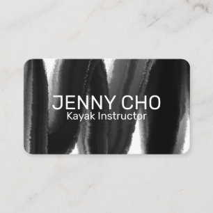 Deep black inky paint stripe brush stroke water business card