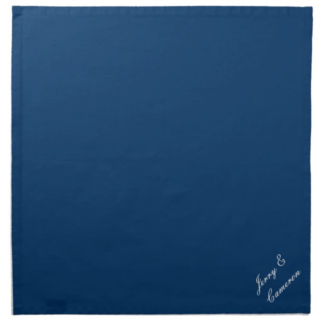 Deep Blue 003366 - With Name or Blank Cloth Napkin (Front)