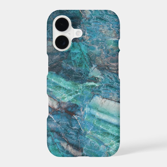 Deep Blue Abstract Marble Pattern Iphone Case (Back)