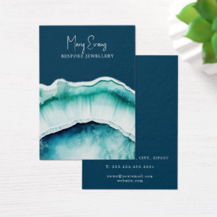 Deep blue agate earring display card