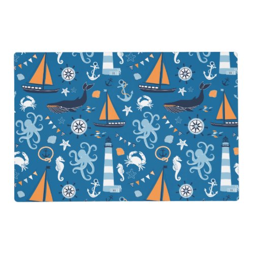 Deep Blue All Things Nautical Placemat