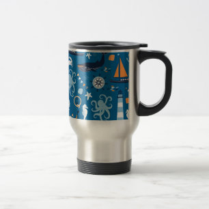 Deep Blue All Things Nautical Travel Mug
