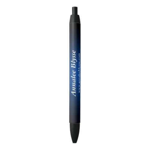Deep Blue and Black Edge Ombre Promo Black Ink Pen