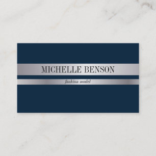 Deep Blue and Silver Business Card