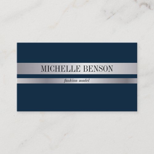 Deep Blue and Silver Business Card