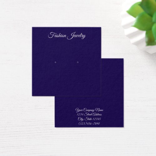 Deep Blue and Silver Stud Earring Display Card