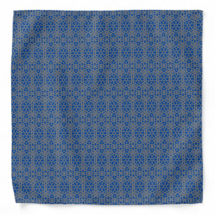 Deep Blue and Silver Unique Pattern Bandana