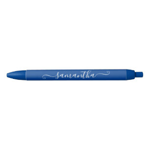 Deep Blue and White Cute Signature Name Pen