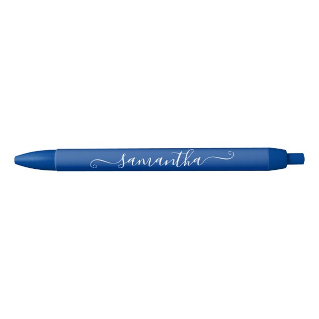 Deep Blue and White Cute Signature Name Pen (Front)