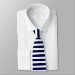 Deep Blue And White Horizontally-striped Tie at Zazzle