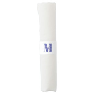 Deep Blue and White Polka Dot Monogram Napkin Bands