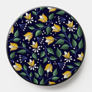 Deep Blue and Yellow Floral PopSocket