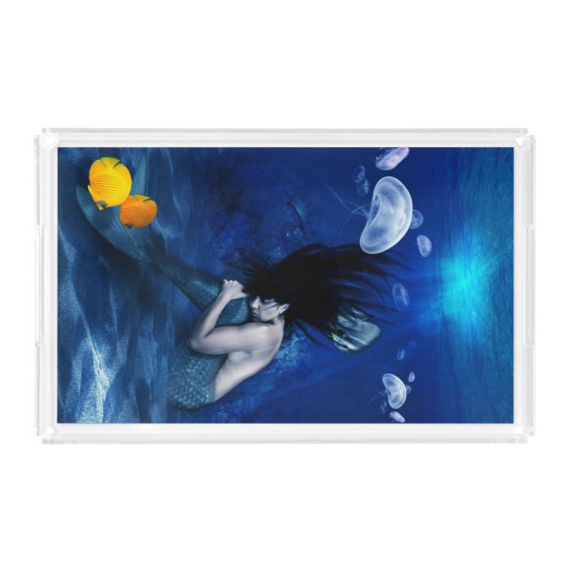 Deep Blue Beauty Acrylic Tray (Front)