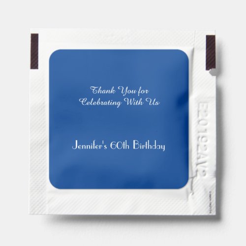Deep Blue Birthday Party Personalized Hand Sanitizer Packet