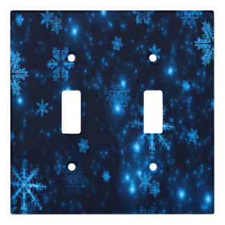 Deep Blue & Bright Snowflakes Toggle Switch Cover