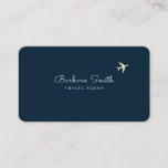 Deep-Blue Business Card for a Travel Agent 