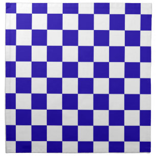 Deep blue checkered  cloth napkin