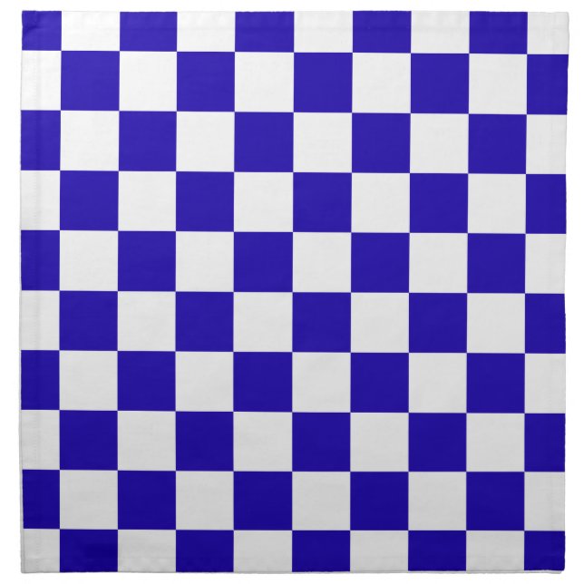 Deep blue checkered  cloth napkin (Front)