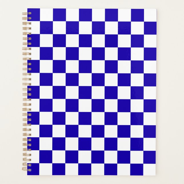 Deep blue checkered  planner (Front)