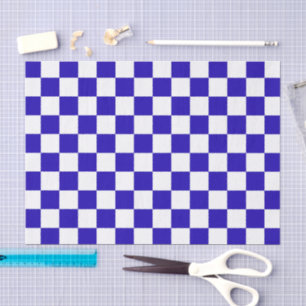 Deep blue checkered  tissue paper