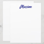 Deep Blue Color Plain Modern Own Name Calligraphy (Front/Back)
