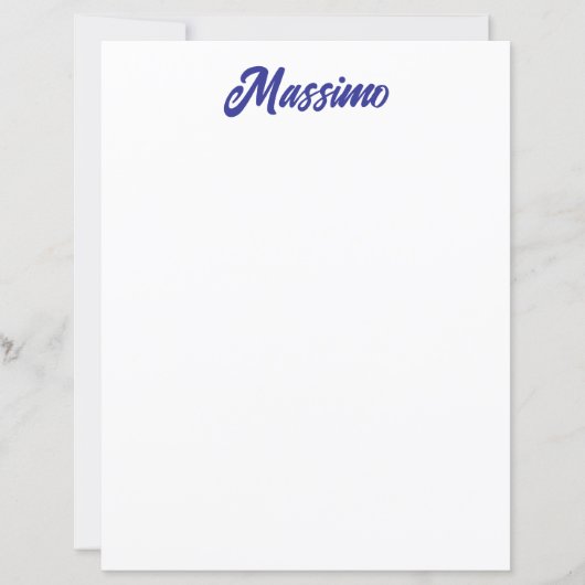 Deep Blue Color Plain Modern Own Name Calligraphy (Front)
