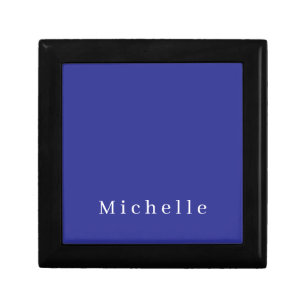 Deep Blue Color Plain Modern Own Name Minimalist Gift Box