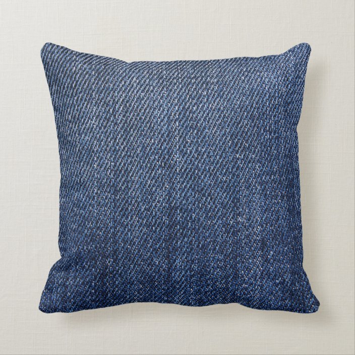 Deep Blue Denim Throw Pillow