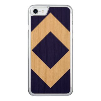 Deep Blue Diamond, Bold Maple Border Carved iPhone 8/7 Case